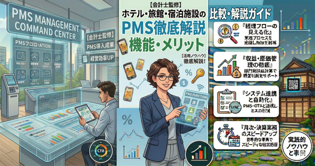 PMS徹底解説｜機能・メリット、ホテル・旅館・宿泊施設での活用方法がまるわかり！