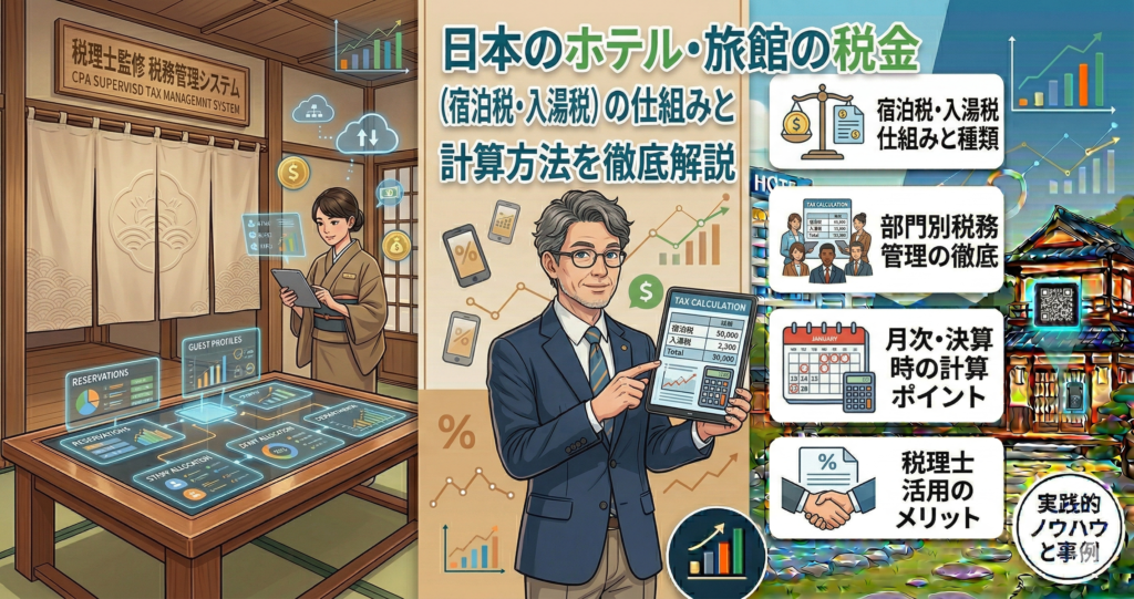【税理士監修】日本のホテル・旅館の税金（宿泊税・入湯税）の仕組みと計算方法を徹底解説