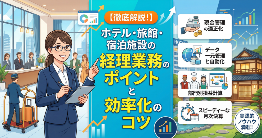 【会計士監修】ホテル・旅館・宿泊施設の経理業務のポイントと効率化のコツを徹底解説！